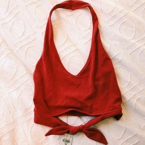 RED CROPPED TANK TOP